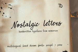 Nostalgic handwritten letters and typefaces from memories.
